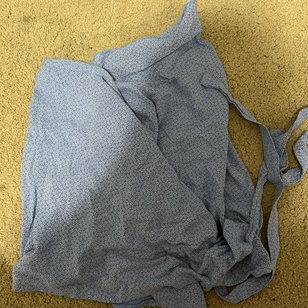 Brandy Melville Blue Floral Wrap Skirt, One Size Only